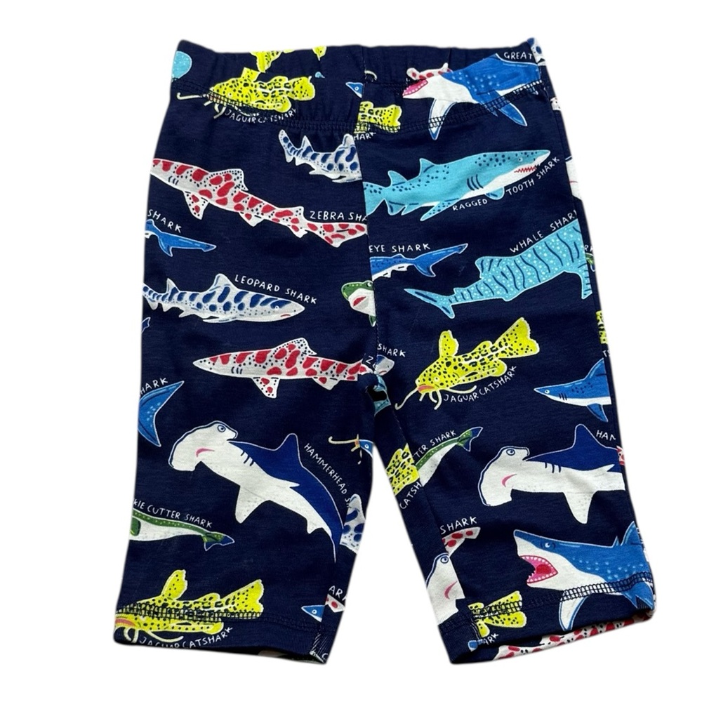 Mini Boden Boys Shark Print Pajama Shorts 3Y 98cm Navy‎ Cotton NWT